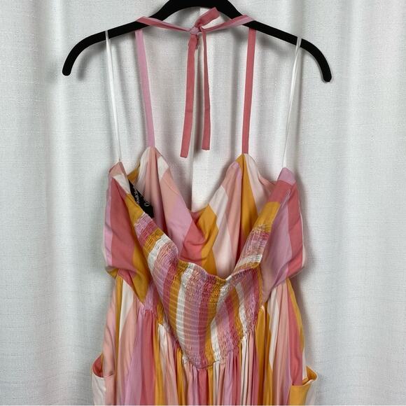 ModCloth x Collectif Sandy-Lynn Peachy Stripe Dress Sz.14 - Picture 11 of 16